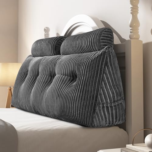 Z-hom Großes Keil-Rückenkissen, Kopfteil, dreieckige Auflage, Lesekissen, Lendenwirbelstützkissen, Taille, Rückenlehne, weiches Sofa, Tagesbett, Positionierungsrolle (Grau, 150 cm) Z-hom Großes Keil-Rückenkissen, Kopfteil, dreieckige Auflage, Lesekissen, Lendenwirbelstützkissen, Taille, Rückenlehne, weiches Sofa, Tagesbett, Positionierungsrolle (Grau, 150 cm) von Z-hom