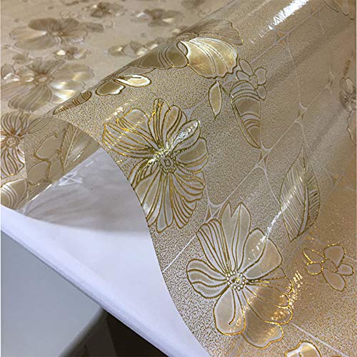 Z-one PVC Wasserdicht Tisch-Abdeckung Gefrostet, Ölfreie Abwaschbar Weich Tischdecken Pad Blume Muster '1mm' Esszimmer couchtisch beschützer-A 80x120cm(31x47inch) von Z-one