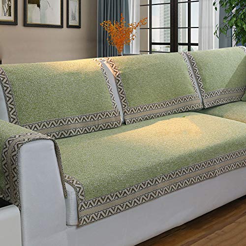 Z-one Sofa Abdeckung Retro Dekoration Sofa Überwurf Baumwolle Anti-rutsch Schmutzabweisend Kissen beschützer Für L förmige- Couch Schnitt-Grün 90x160cm(35x63inch) von Z-one