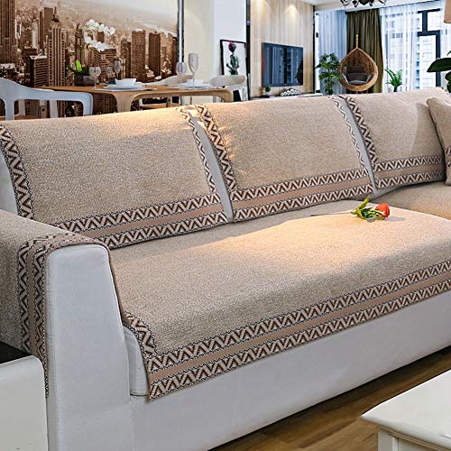 Z-one Sofa Abdeckung Retro Dekoration Sofa Überwurf Baumwolle Anti-rutsch Schmutzabweisend Kissen beschützer Für L förmige- Couch Schnitt-Khaki 70x150cm(28x59inch) von Z-one