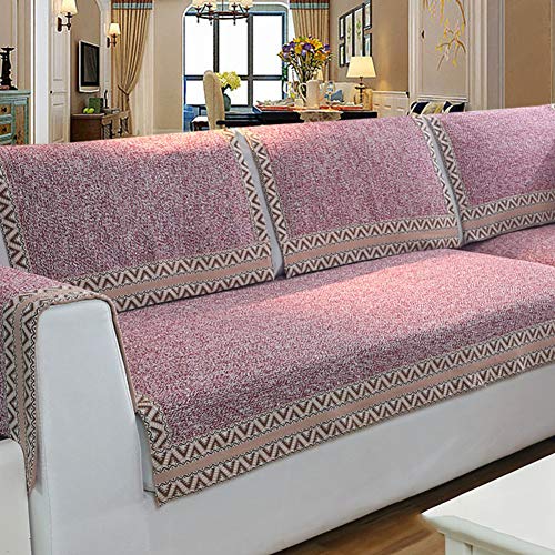 Z-one Sofa Abdeckung Retro Dekoration Sofa Überwurf Baumwolle Anti-rutsch Schmutzabweisend Kissen beschützer Für L förmige- Couch Schnitt-lila 70x180cm(28x71inch) von Z-one