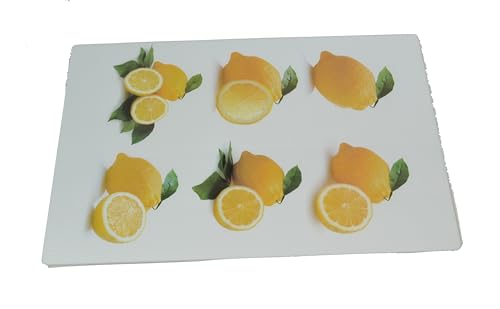 LEMON (25 cm x 35 cm) Schneidebrett aus Glas, Obstschale, Universal-Küchenbrett, LEMON von Z&H