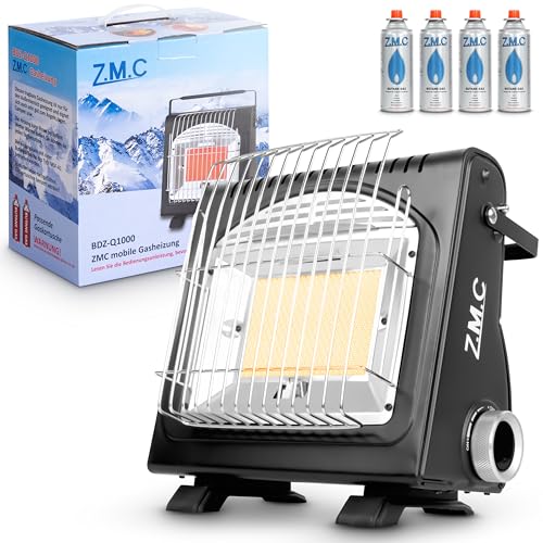 Z.M.C 2-in-1 Tragbare Gasheizung und Gaskocher + 4 Gaskartuschen 227g, Keramik Camping Heizung 1,7 kW, Gasheizer für Outdoor und Indoor, mobile Heizstrahler mit Piezozündung Z.M.C 2-in-1 Tragbare Gasheizung und Gaskocher + 4 Gaskartuschen 227g, Keramik Camping Heizung 1,7 kW, Gasheizer für Outdoor und Indoor, mobile Heizstrahler mit Piezozündung von Z.M.C