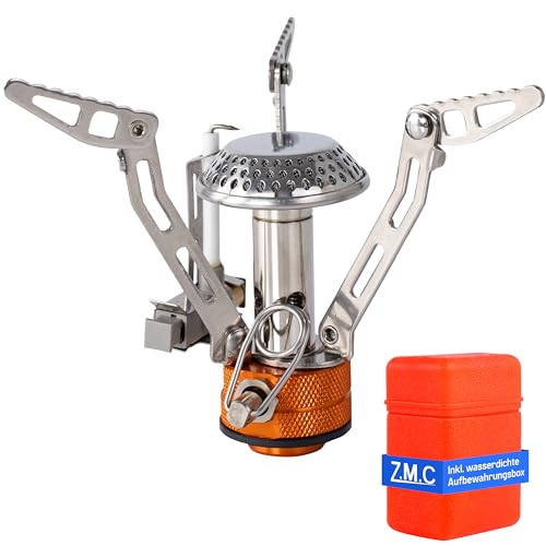 Z.M.C Klappbarer Mini Campingkocher 3200W + Transportdose, kleiner tragbarer Gaskocher Set für Outdoor Aktivitäten, faltbarer Campinggaskocher mit Piezozündung Z.M.C Klappbarer Mini Campingkocher 3200W + Transportdose, kleiner tragbarer Gaskocher Set für Outdoor Aktivitäten, faltbarer Campinggaskocher mit Piezozündung von Z.M.C