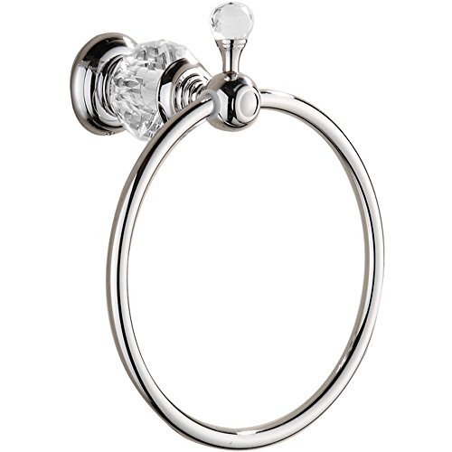 (Chrome) - Nokozan Luxury Crystal Series Chrome Fished Batrhoom Towel Ring Holder Wall Mouted von Z