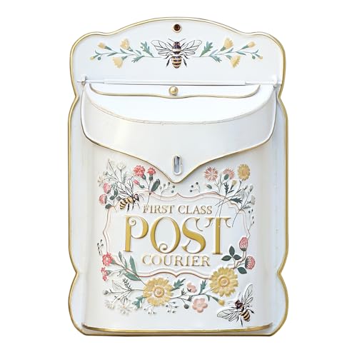 Z² BellaDecor Briefkasten Vintage Shabby Briefkasten Anthrazit Retro Postkasten Landhausstil Metall Wandbriefkasten Antik Stil Nostalgischer Garten Outdoor Deko von Z² BellaDecor