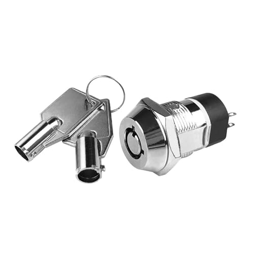 5/10/20 Sets 12/16/19mm Zinc Alloy Electronic Key Switch ON OFF Phone Lock Security Power Switch Tubular Terminals2 Position(S1601(Function two),5 sets) von Z3LYA9