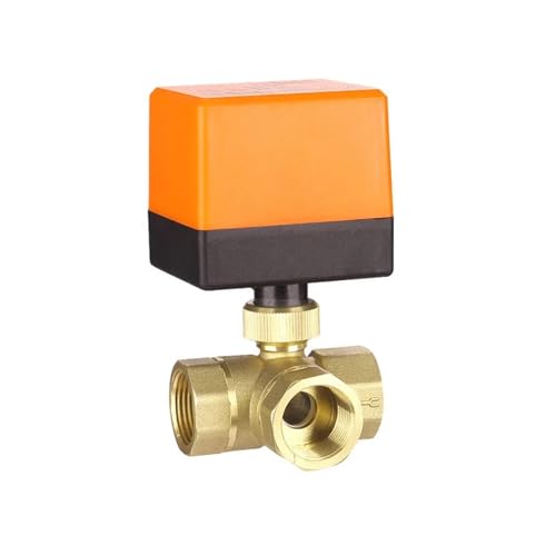 Elektrisch motorisierter Kugelhahn aus Messing, 220 V, DN15, DN25, DN20, DN40, DN5, 3-Wege, 3-Wege, 1,6 MPa, Gewinde, 90 Grad drehbar, für Wasser, Gas, Öl (DN32) von Z3LYA9