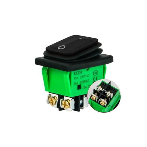 IP65 Waterproof KCD4 Rocker Button Switch ON-OFF 30A Large Current Rocker Push Button Switch 4Pin Terminal with Screw LED Light(Black Non Light,16A250VAC) von Z3LYA9