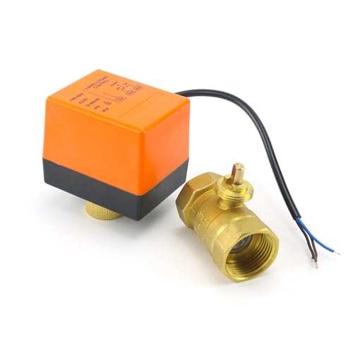 Motorisierter elektrischer Kugelhahn, 1/2 Zoll, 1-1/4 Zoll, 220 V Wechselstrom, 12 V, Messing, motorisiert, Innengewinde, 3-adrig, 2-Steuerung, 2-Wege, DN15/DN20/DN25/DN32/DN40 (1 Zoll, DC 12 V-24 V) von Z3LYA9