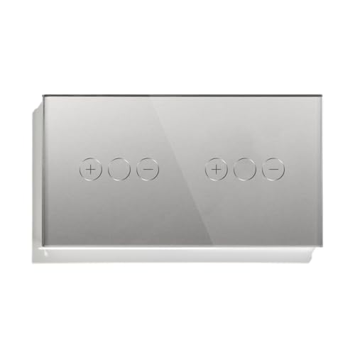 Touch Dimmer Switch 1Gang 1Way Led Dimmer 220V Wall Light Switch Crystal Glass Panel Blue Backlight Memory Function(Double Dimmer Gray) von Z3LYA9