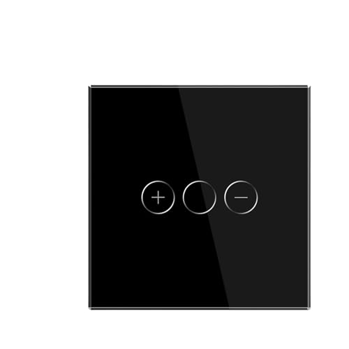 Touch Dimmer Switch 1Gang 1Way Led Dimmer 220V Wall Light Switch Crystal Glass Panel Blue Backlight Memory Function(Single Dimmer Black) von Z3LYA9