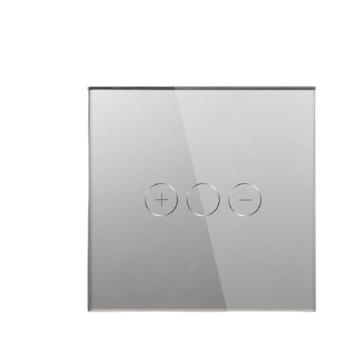 Touch Dimmer Switch 1Gang 1Way Led Dimmer 220V Wall Light Switch Crystal Glass Panel Blue Backlight Memory Function(Single Dimmer Gray) von Z3LYA9