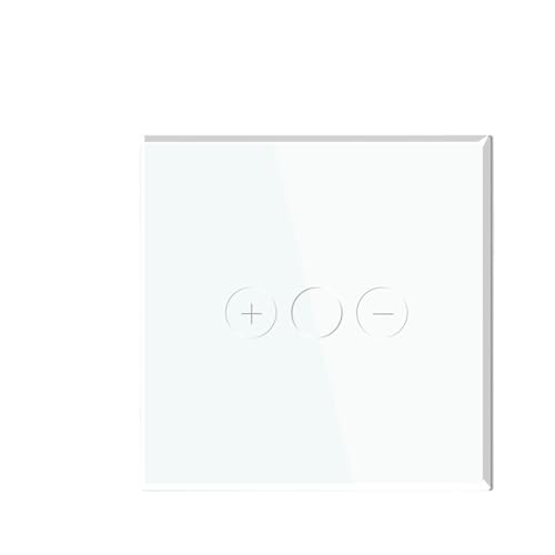 Touch Dimmer Switch 1Gang 1Way Led Dimmer 220V Wall Light Switch Crystal Glass Panel Blue Backlight Memory Function(Single Dimmer White) von Z3LYA9