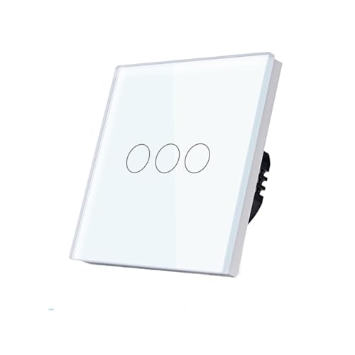 Touch Switch 1/2/3/4 Gang Light Switch 600W Need Neutral Wire Support(WiFi 3Gang White) von Z3LYA9