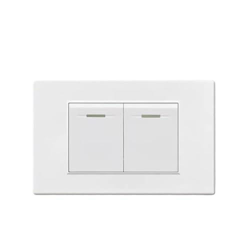 Wall Switch 118mm*75mm Wall White Panel Safety 1 2 3 Gang 1/2 Way Button Switches 220V for Light Lamp(2 Gang,1 Way) von Z3LYA9