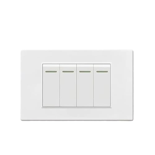 Wall Switch 118mm*75mm Wall White Panel Safety 1 2 3 Gang 1/2 Way Button Switches 220V for Light Lamp(4 Gang,2 Way) von Z3LYA9