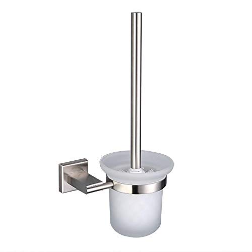 Toilettenschüssel Bürste Badezimmer Toilettenbürstenhalter Edelstahl Wandmontage Einzelbürste Glas Becherhalter Badezimmer Hardware Zubehör WC Reinigungsbürste von ZAAHH