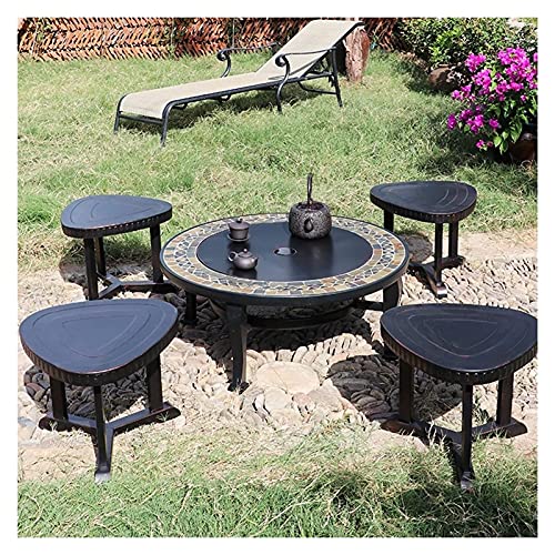 Feuerstelle für den Außenbereich, Feuerstelle für den Außenbereich, für Gartenpartys, Grillen, Kochen, Feuerstelle, Grillofen, Hocker-Set, Geschenk für EIN neues Zuhause von ZAANU