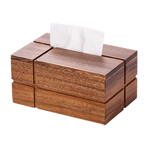 Taschentuchbox aus schwarzem Walnussholz, Taschentuchbox aus massivem Holz, multifunktionale Aufbewahrungsbox aus Holz, for Zuhause, Auto, Restaurant, Büro, Dekoration/1840 von ZAANU