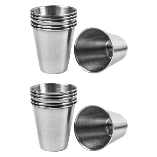 ZAAWUUT Mini-Schnapsbecher aus Edelstahl, Set mit 286 ml, Whiskey-Schnapsglas, Espresso-Schnapsbecher, Barzubehör, Trinkgefäß für Zuhause, Bar, Reisen, Party (30 ml) von ZAAWUUT
