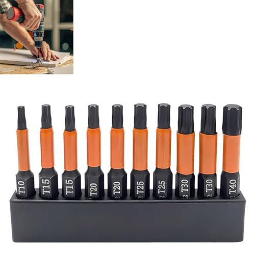 10 STK Torx Schrauber Bit Set, Professional T10-T40 Magnetischer Schraubendreher Bits Set 50mm Lang, Schrauber-Bit 1/4" Sechskantschaft 10 STK Torx Schrauber Bit Set, Professional T10-T40 Magnetischer Schraubendreher Bits Set 50mm Lang, Schrauber-Bit 1/4" Sechskantschaft von ZABEES