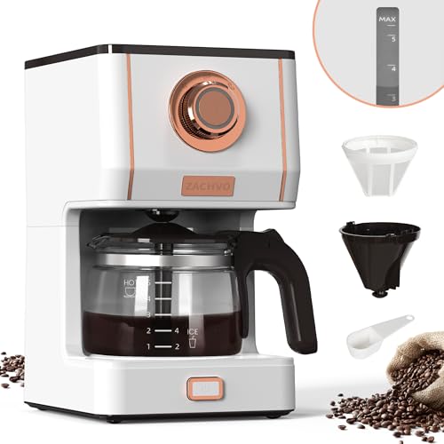 ZACHVO Filterkaffeemaschine Kaffeemaschine Filtermaschine 5 Tassen - Coffee Machine 650ml mit Glaskanne, Abnehmbaren Filter - Tropfstopp, Abschaltautomatik, 30min Warmhaltefunktion, 3 Brühmodus von ZACHVO