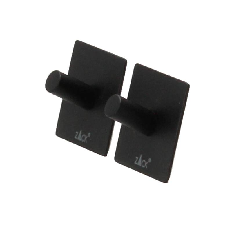 Zack PECO Handtuchhaken 2er Set eckig 42 cm schwarz von ZACK GmbH