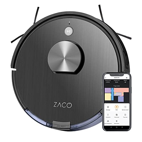 ZACO A10 Saugroboter mit Wischfunktion & Lasernavigation, bis 2h Laufzeit, Roboterstaubsauger mit Mapping, No Go Zonen, App & Alexa, Laser Staubsauger Roboter für Parkett & Tierhaare, leise, smart… von ZACO