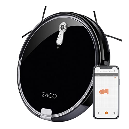 ZACO A8s Saugroboter mit Wischfunktion, App & Alexa Steuerung, 7,2cm flach, automatischer Staubsauger Roboter, 2in1 Wischen oder Staubsaugen, für Hartböden, Fallschutz, mit Ladestation von ZACO