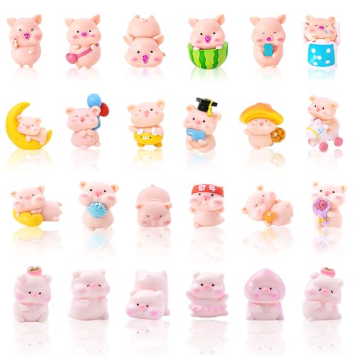 ZACUDA 24 Stück Glücksschweinchen kleine Schweinchen aus PVC Rosa Schweinchen Schweinchen Glücksbringer Ornament Schweinchen-Figuren für die Dekoration von Kuchen, Tischen und DIY ZACUDA 24 Stück Glücksschweinchen kleine Schweinchen aus PVC Rosa Schweinchen Schweinchen Glücksbringer Ornament Schweinchen-Figuren für die Dekoration von Kuchen, Tischen und DIY von ZACUDA