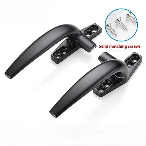 Fenstergriff Links Rechts Griff Breite Aluminium Legierung Hand for Fenster Universal 15mm Zubehör(Black Left) von ZACUNXY