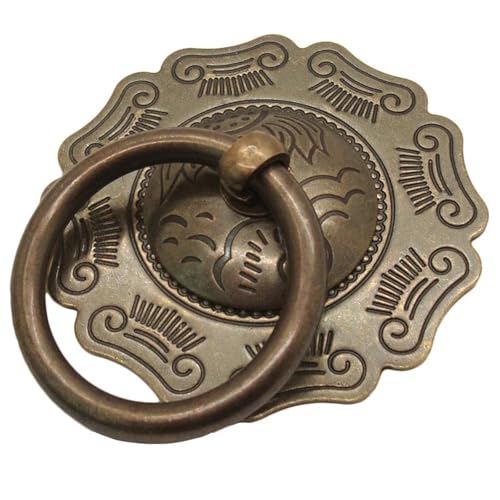 TüRklopfer Dekorativer Messingring For Die Vordertür, Torklopfer Im Chinesischen Stil, Türklopfer Aus Holz, Türziehring(Ring Dia 6cm) von ZACUNXY