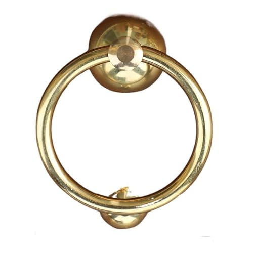 TüRklopfer Türklopfer Aus Massivem Messing Und Holz Im Vintage-Stil, Robuster Möbelgriff For Die Inneneinrichtung, Premium-Qualität, Langlebiges Design, Retro-Stil(110mm gold fitting) von ZACUNXY