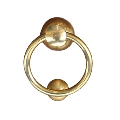 TüRklopfer Türklopfer Aus Massivem Messing Und Holz Im Vintage-Stil, Robuster Möbelgriff For Die Inneneinrichtung, Premium-Qualität, Langlebiges Design, Retro-Stil(60mm gold fitting) von ZACUNXY