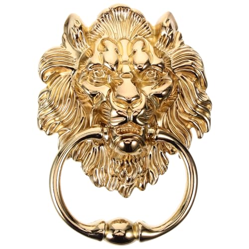 Türklopfer, Türklopfer Antik Vordertürklopfer Löwenkopfgriff Goldgriffe Kommode Dekor Torgriff Zinklegierung von ZACUNXY
