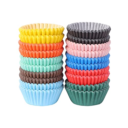 Miss Bakery's House® Mini Muffinförmchen - Papier Ø 32 mm x 20 mm - verschiedene Farben - 500 Stück - Backen - Süßwaren - Muffinförmchen für Cupcakes und Süßigkeiten - kleine Öfen von ZADAWERK