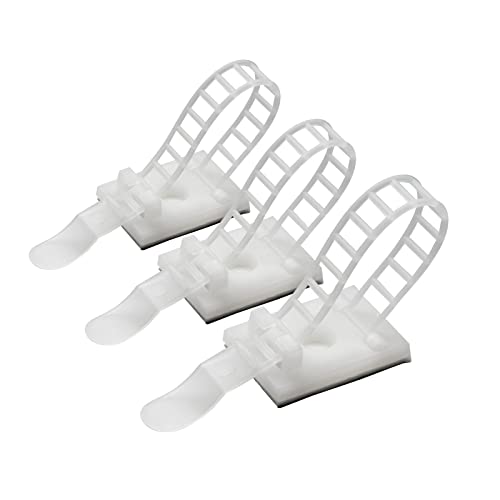 ZADAWERK® Kabelklemme - flexibel - Weiß - 50 Stück - Kabelclips selbstklebend - Klebe-Kabelhalter - Set mit Schrauben - Kabelbinder wiederverwendbar von ZADAWERK