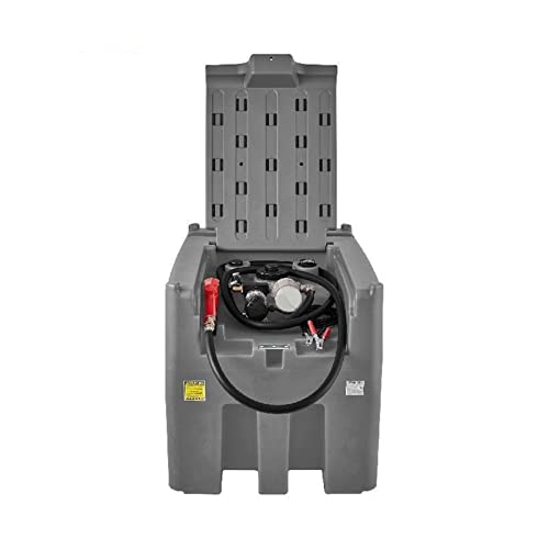 116/58 Gallom tragbarer Dieseltank, 10 GPM Durchflussrate, Dieselkraftstofftank mit 12 V elektrischer Transferpumpe und 13,1 Fuß Gummischlauch Für Heimwerker(116 Gallom-Gary) von ZADCCS