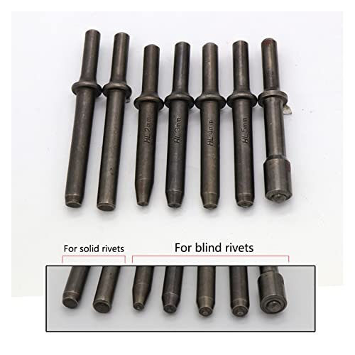 120mm Air Hammer Professionelle Handheld Pistolen Gas Schaufeln Kleiner Rostentferner Pneumatische Werkzeuge mit 4 Meißel Set Druckluftwerkzeuge(Rivet head) von ZADCCS