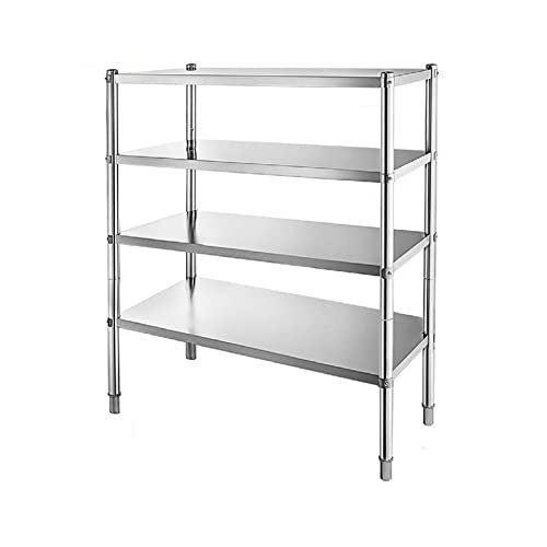 4-stöckiges 5-stöckiges Edelstahl-Gewerberegal for Küchenlager, Garage, Aufbewahrung von Geschirr Für Heimwerker(4 Tier 58.5in x 17in) von ZADCCS