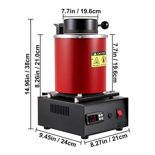 Elektrischer Metallschmelzofen, digitaler Guss, Schmuckherstellungswerkzeug, Gold, Silber, Aluminium, Graphit-Raffinierungs-Tiegelmaschine Für Heimwerker(3KG) von ZADCCS