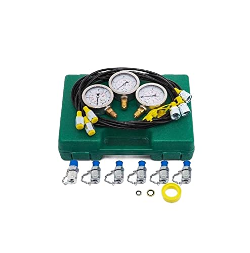 Hydraulisches Manometer Test Kit Tester Kupplung for Baggerbau 8600PSI mit tragbarem Gehäuse for Industrie Für Heimwerker von ZADCCS