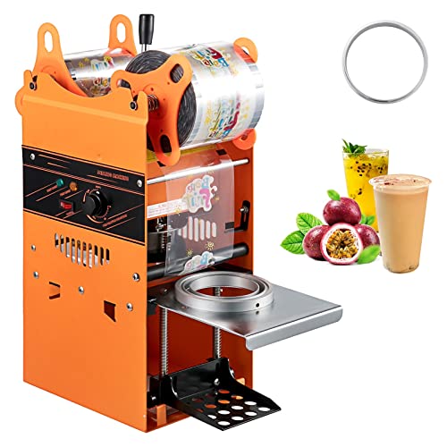Manuelle Becherverschließmaschine, 300–500 Tassen/Stunde, präzises Bedienfeld, robust, for Getränke mit 90/95 mm Durchmesser Für Heimwerker(Yellow) von ZADCCS