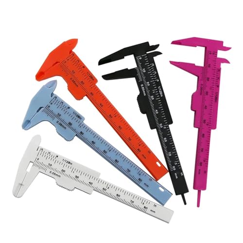 Mikrometer, 1PC 0-80mm Doppel Regel Skala Kunststoff Messschieber Student Messuhr Mikrometer Messlineal Innen Durchmesser Tiefe Meter für Heimwerker/Haushalt(Noir) von ZADCCS