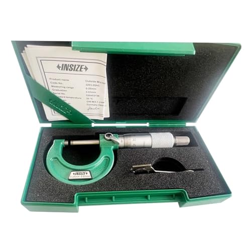 Mikrometer, Außenmikrometer Mit 0,01 Mm Insize-Graduierung, 0–25/25–50/50–75/75–100 Mm Messinstrument für Heimwerker/Haushalt(0-25.4mm(0.001)) von ZADCCS