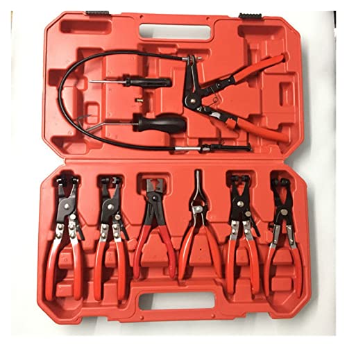 Nützliches Handwerkzeug-Set 9-teiliges flexibles Schlauchschellen-Clip-Zangen-Set drehbare Backe, flaches abgewinkeltes Band, Kfz-Werkzeuge, Bohrer Für Heimwerker Nützliches Handwerkzeug-Set 9-teiliges flexibles Schlauchschellen-Clip-Zangen-Set drehbare Backe, flaches abgewinkeltes Band, Kfz-Werkzeuge, Bohrer Für Heimwerker von ZADCCS