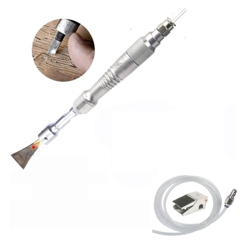 Pneumatischer Holzbearbeitungsmeißel Holzbearbeitung Schnitzluftschaufel Flachmeißel Schnitzschaufel Pneumatische Schaufel Luftmeißel Fußschalter Druckluftwerkzeuge(WL-1529K10 SET) von ZADCCS