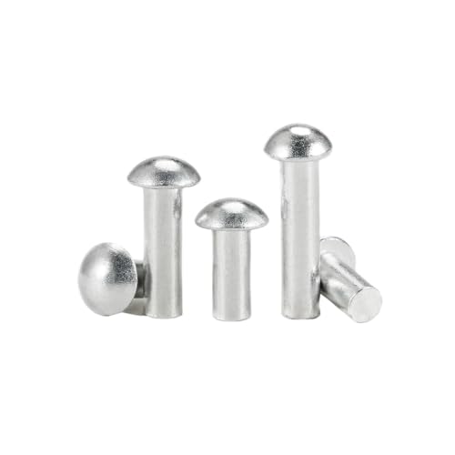 1 Stück Aluminium-Rundkopfnieten DIN660 – M2, M2,5, M3, M4, M5, M6, M8 – leichte und korrosionsbeständige Befestigungselemente(20 M6 x 12mm) von ZADIKO