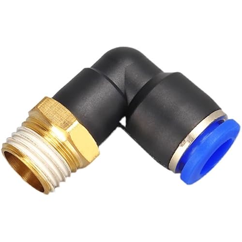 1 Stück Messing-Kniestück, pneumatische Steckverbindung for 1/8"-1/2" BSPT und 4-16 mm Rohre – Luft-Vakuum-Anschluss(10-03 Pl) von ZADIKO